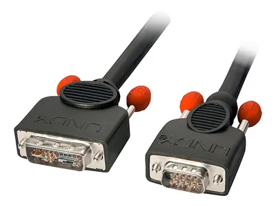 Zdjęcie produktu dla Lindy 1m DVI-A/VGA Cable, 1 m, DVI-A, VGA (D-Sub), Czarny, Męska/Męska