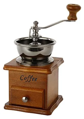 Immagine prodotto di Solidchoice - Macinacaffè manuale con cassetto in legno e design retrò