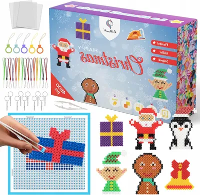 Produktbild von La Manuli Bügelperlen Set Weihnachten 4500 Stück 24 Farben