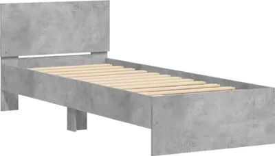 Produktbild von Bettgestell mit Kopfteil Betongrau 90x200 cm Holzwerkstoff
