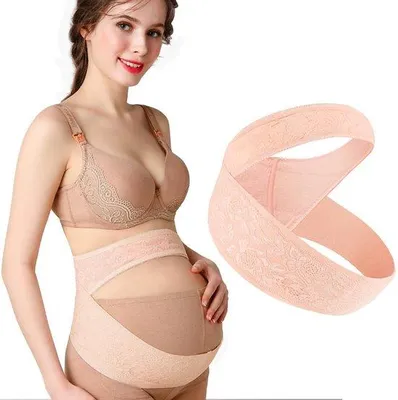 Produktbild von Verstellbare Unterstützungsbügel für schwangere Frauen, bequeme Bauchstütze, atmungsaktives Material, grösse L.