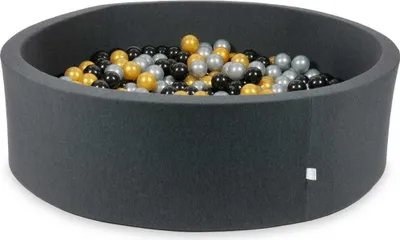Immagine prodotto di Piscina di palline 130x40cm grafite - Con 700 palline / argento, oro, nero
