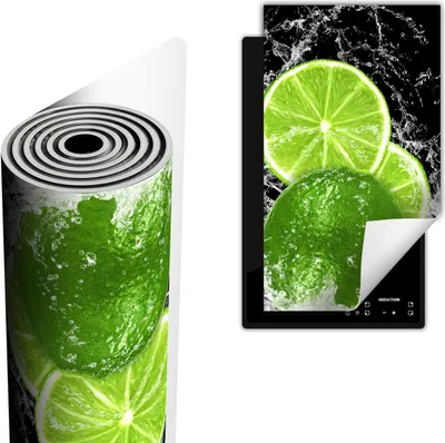Immagine prodotto di Copripiastra per piano cottura in Vetroceramica 30x52 cm Tappetino antiscivolo Roll-up, nero lime