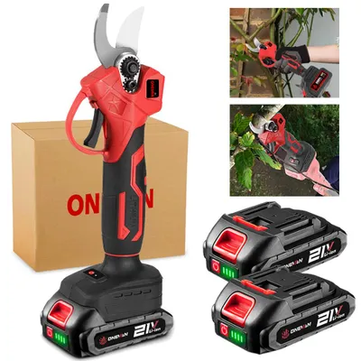 Image de Sécateur sans fil 30 mm Sécateur électrique avec 2 batteries et lames SK5 Sécateur électrique sans balais pour sécateur à vigne, sécateur d'arbre, sécateur à roses
