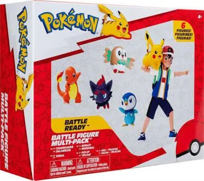 Immagine prodotto di Jazwares, set di 6 action figure Pokémon: Pikachu, Brindibou, Charmander, Piplup, Zorua, Sacha