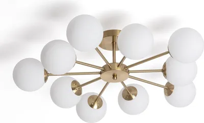 Produktbild von Deckenleuchte Metall und Glas Moonlight Brass 10 Spots Gold