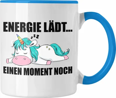 Produktbild von Trendation - Einhorn Tasse mit Spruch Geschenk Arbeitskollege Kollege Kaffeetasse Frauen (Blau)