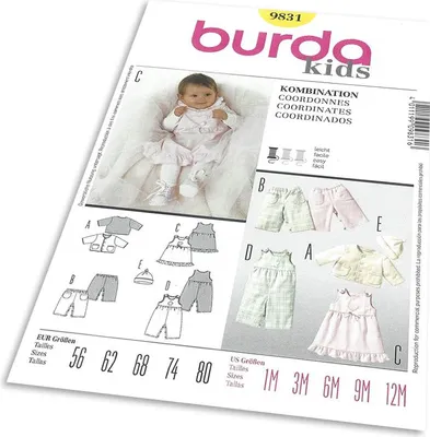 Obrázek produktu pro Střih Burda 9831 - Mikinka, kalhoty, bodýčko a šatičky