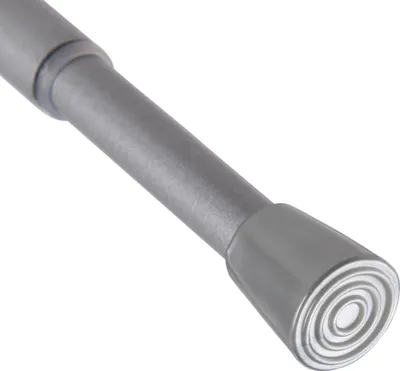 Close-up of the end of a telescopic rod with a rubber cap.