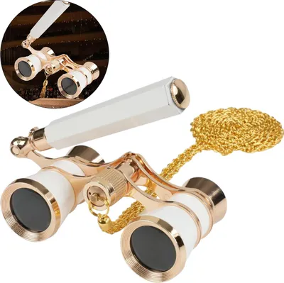 Produktbild von Faltbares Opernglas 3x25 Theaterglas, Tragbares Fernglas mit Handgriff & abnehmbare Kette für Konzert, Oper, Vintage Events