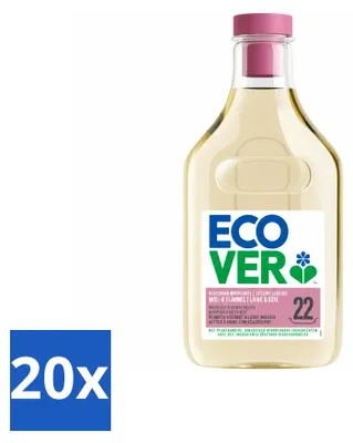 Produktbild von 20 x Ecover Feinwaschmittel Wolle & Feines - Wasserlilie & Honigmelone - 1 Liter - Vorteilspackung - 20 Stücke