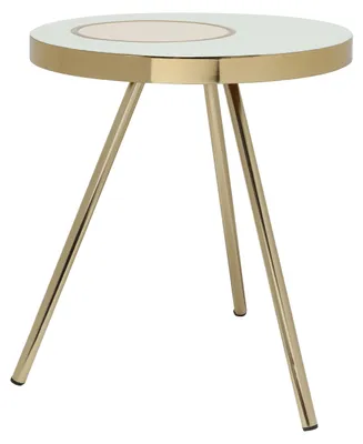 Produktbild von Padiro Beistelltisch rund Ø 41 x 47 cm - Hellmintgrün/Gold - modern, Art-déco-Glamour-Look - Eisen