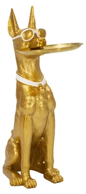 Obrázok produktu pre Mauro Ferretti dekoratívna socha pes Pit s podnosom 27x51x74 cm zlatá