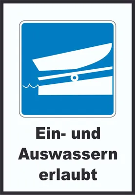 Produktbild von Ein- und Auswassern erlaubt Symbol und Text A6 (105x148mm)