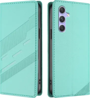 Image de Etui pour Samsung Galaxy A54 5G, étui en cuirPolyuréthaneavec fente pour cartes et fonction stand Türkis