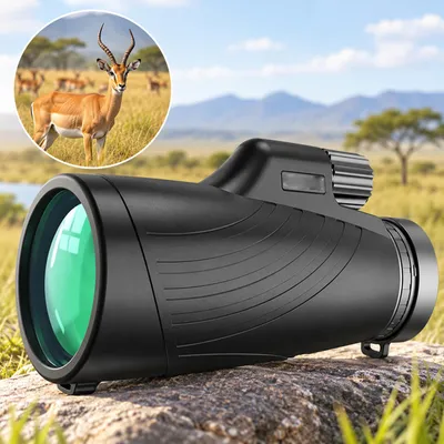 Productafbeelding van Monoculair telescoop voor volwassenen, 12x52 vergroting, met BAK4 prisma en FMC coating, HD verrekijker voor vogelobservatie, jagen, wandelen en outdoor activiteiten
