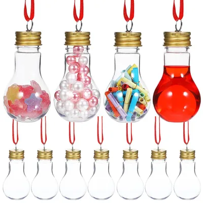 25 transparente befüllbare Weihnachtskugeln, 50 ml, Kunststoff