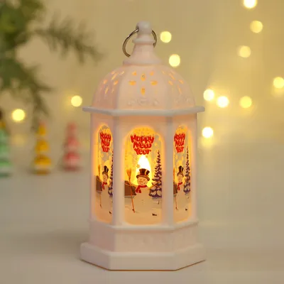 Produktbild von 2 Stück Weihnachtsdeko Laternen mit Warmweißem LED Licht - Batteriebetriebene Laternen für Innen & Außen - Festliche Weihnachtsdekoration