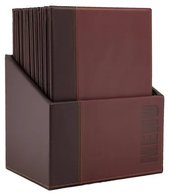 Produktbild von Securit MC-BOX-TRA4-WR, A4, Metall, Kunstleder (PU), Rot, Matt, Lack, Kunststoff, Abgerundete Ecken