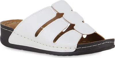 Produktbild von VAN HILL Damen Komfort Sandalen Bequeme Keilabsatz Cut-outs Schuhe 841047, Farbe: Weiß, Größe: 40