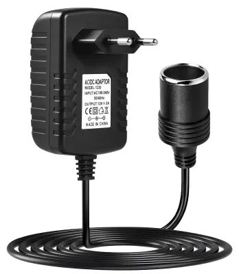 Obrázek produktu pro Adaptér do auta, 12V, 3A, zásuvka do zapalovače cigaret, převodník 230V na 12V