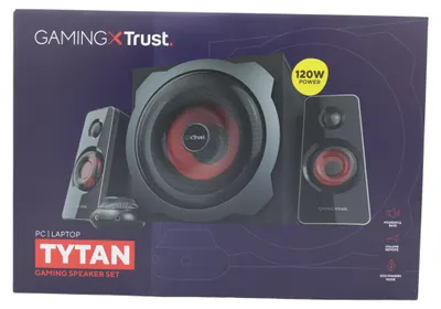 Productafbeelding van Trust 19023 GXT 38 Luidspreker set, 2 actieve luidsprekers, 60 Watt RMS, subwoofer, hoofdtelefoonuitgang, afstandsbediening met kabel
