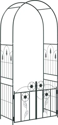 Obrázek produktu pro Zahradní oblouk se zámkem Černá 102 x 50 x 218 cm
