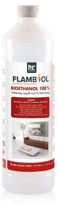 Produktbild von 1 L FLAMBIOL® Bioethanol Hochrein 100 % in Flaschen für Edelstahl-Tisch-Kamine