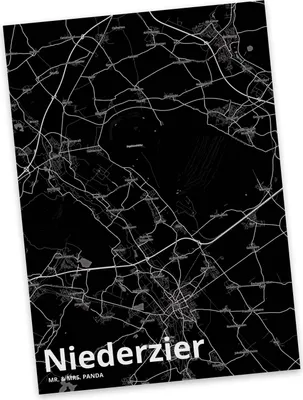Produktbild von Mr. & Mrs. Panda Grußkarte Niederzier - Geschenk, bildkarte, Stadt, Postkarte, Ansichtskarten, Postkarten, Ansichtskarte, Dorf Karte Landkarte Map Stadtplan