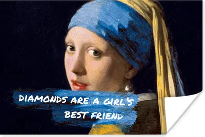 Produktbild von MuchoWow® Poster Vermeer - Das Mädchen mit dem Perlenohrring - Zitat 30x20 cm - Plakate - Print