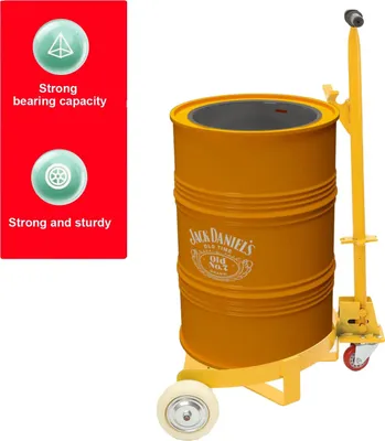 Image de Chariot à tambour, capacité de charge 500 kg, compatible avec les fûts jusqu'à 60 cm, construction en acier, maniabilité améliorée, Modèle BYC-WWHTJ-001