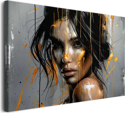 Produktbild von Leinwandbild für das Wohnzimmer, Wandbilder, Porträt, Frauengesicht 80x120 cm