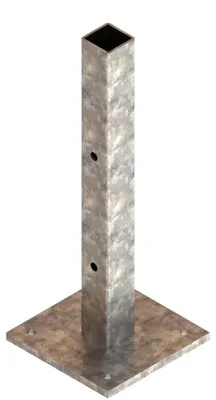 Produktbild von OSMO Pfostenanker verzinkt 100x100 mm, ZAUNPFOSTENBEFESTIGUNG zum Aufschrauben, Pfostenträger aus Stahl, stabile Pfostenhalterung für Gartenzaun und Sichtschutz