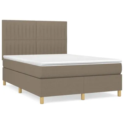 Produktbild von vidaXL Boxspringbett mit Matratze Taupe 140x200 cm Stoff