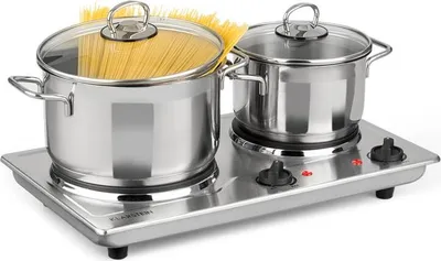 Produktbild von Cookomaniac Kochplatte 2500W 2 Kochfelder Kontrollleuchten Edelstahl