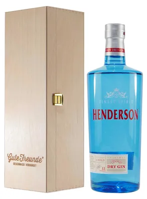 Produktbild von Henderson London Dry Gin mit Geschenk-Holzkiste