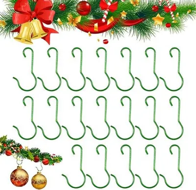 Produktbild von Kerstbaumdeko Haken Set 100tlg grün wiederverwendbar