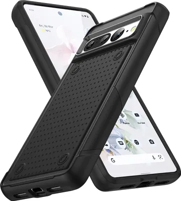 Produktbild von Für Google Pixel 7 Pro Hülle Militärqualität Stoßfest Hybrid 2 in 1 Hart PC Weich TPU Handyhülle Schwarz