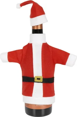 Produktbild von Orion | Weihnachtliche Weinflaschenhülle - Weich - Textil - Flaschentasche Weihnachtsmann
