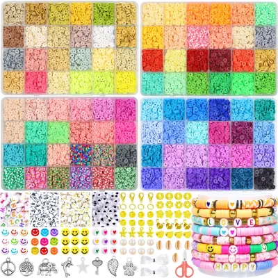 Immagine prodotto di Elzusha - Set di 12.300 perline di argilla per la creazione di braccialetti fai-da-te, diametro 6 mm
