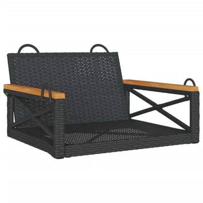 Produktbild von vidaXL Hängesessel Schwarz 63x62x40 cm Poly Rattan