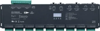 Produktbild von SR-2108B-M36 DMX512  und  RDM Decoder 36-Kanal 3A pro Kanal 12-24V DC Metallgehäuse XLR3 XLR5 RJ45