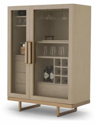 Produktbild von Casa Padrino Luxus Barschrank Beige / Messing H. 150 cm - Bar Möbel