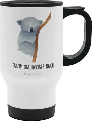 Produktbild von Mr. & Mrs. Panda thermosbecher Koalabär - Weiß - Geschenk, To Go Becher, Tiere, Thermobecher Groß, Bär, Kaffeebecher, schlafen, Träumen, Traum, Koala