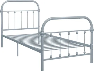 Produktbild von vidaXL Bettgestell Grau Metall 100 × 200 cm
