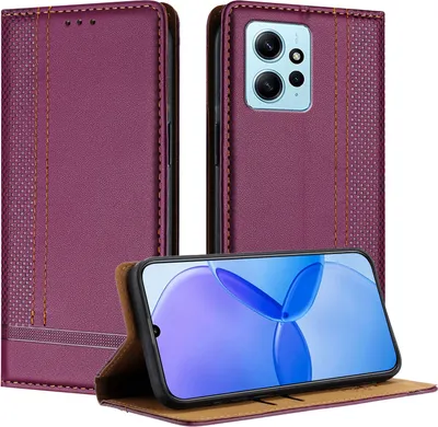 Obrázek produktu pro Pouzdro pro Xiaomi Redmi Note 12 4G kožené flipové pouzdro s funkcí stojánku Fialová