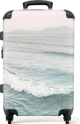 Produktbild von NoBoringSuitcases.com® Großer Koffer - Meer - Wellen - Natur - Wasser - Kombinationsschloss TSA - Hartschalen Trolley 4 Rollen - 72 liter - Reisekoffer - 66 cmKoffer Mittelgroß 67x43x25 cm, 72L,