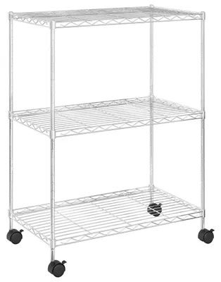 Zdjęcie produktu dla vidaXL Regał magazynowy z 3 półkami i kółkami 60x35x81 cm chromowany 150 kg