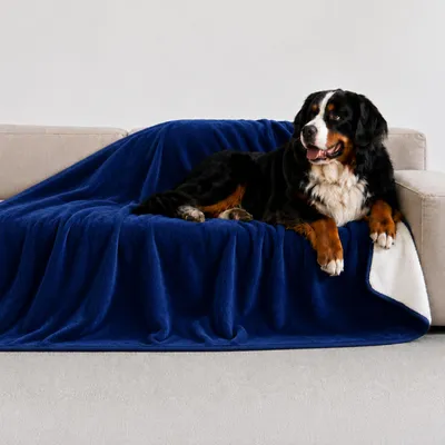 Produktbild von Hundedecke wasserdicht Sherpa Fleece 127x152 cm, waschbar, für Hundeplatz