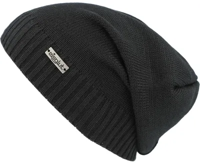 Eisglut Longbeanie Strickmütze Rocketo Cotton in schwarz